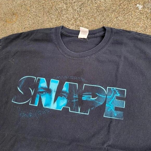 Vtg Y2k HARRY POTTER Severus Snape Spellout Graphic Wizard Movie Tee Shirt XL - Picture 2 of 4